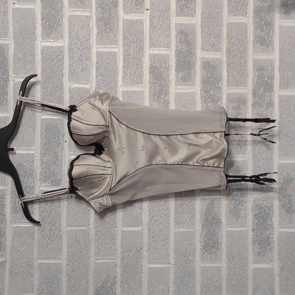 Victoria's Secret Sexy Little Things Grey Satin and Mesh Push-Up Lingerie 34C